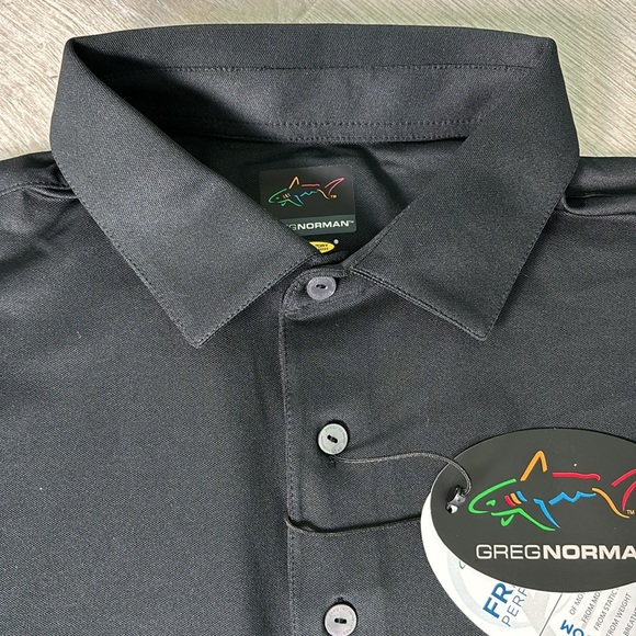 Greg Norman Men’s Pro Series Freedom Performance Golf Polo Shirt Black size M - Picture 2 of 9